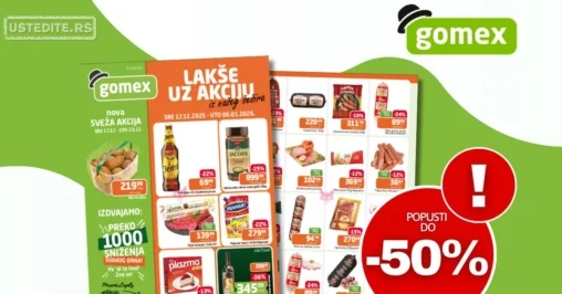 Gomex katalog AKCIJE IZ ŠEŠIRA 17.12.2025-6.1.2026.