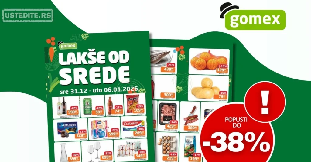 Gomex katalog LAKŠE OD SREDE 31.12.2025-6.1.2026.