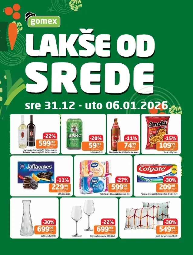 Gomex katalog LAKŠE OD SREDE 31.12.2025-6.1.2026.