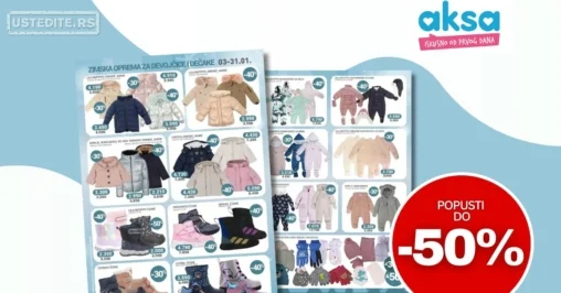 Aksa katalog ZIMSKA OPREMA ZA DEVOJČICE I DEČAKE 3-31.1.2026.