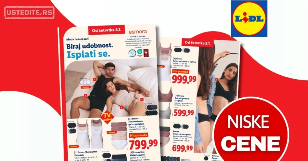 Lidl Esmara kolekcija - popusti i aktuelna ponuda 8-14.1.2026.
