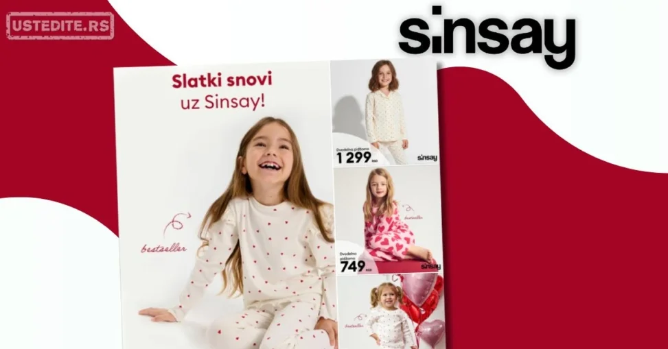 Sinsay akcija – dečije pidžame januar 2026.