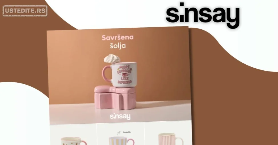 Sinsay akcija Keramičke šolje već od 349 RSD– januar 2026.