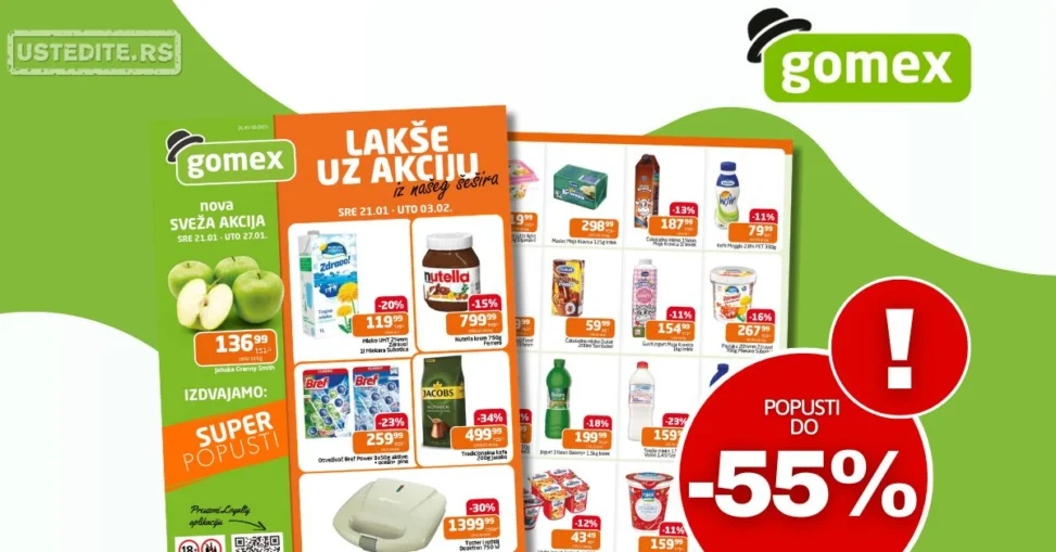 Gomex katalog AKCIJE IZ ŠEŠIRA 21.1-3.2.2026.