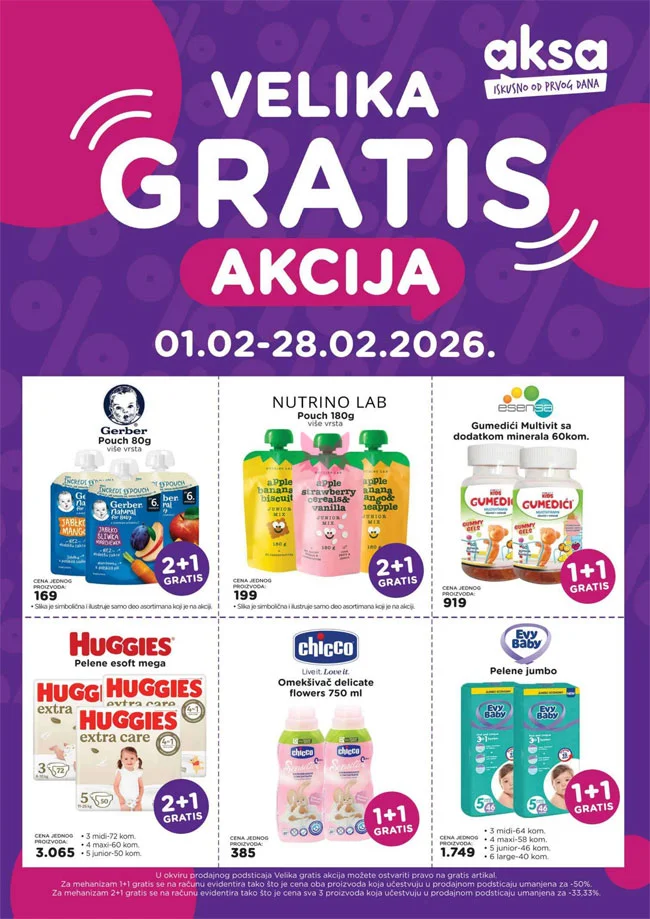 Aksa GRATIS AKCIJA 1-28.2.2026.