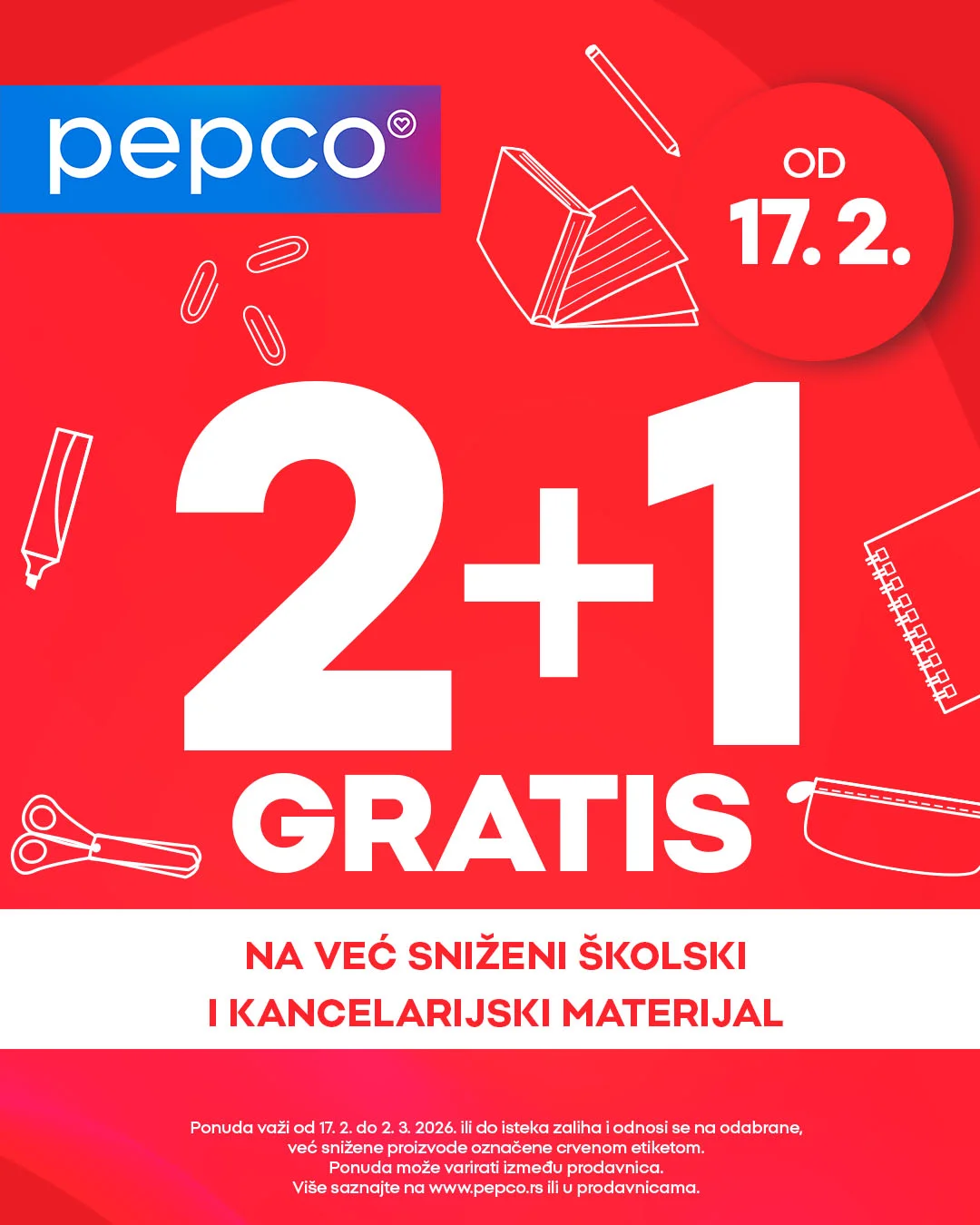 Pepco 2+1 GRATIS 17.2-2.3.2026.