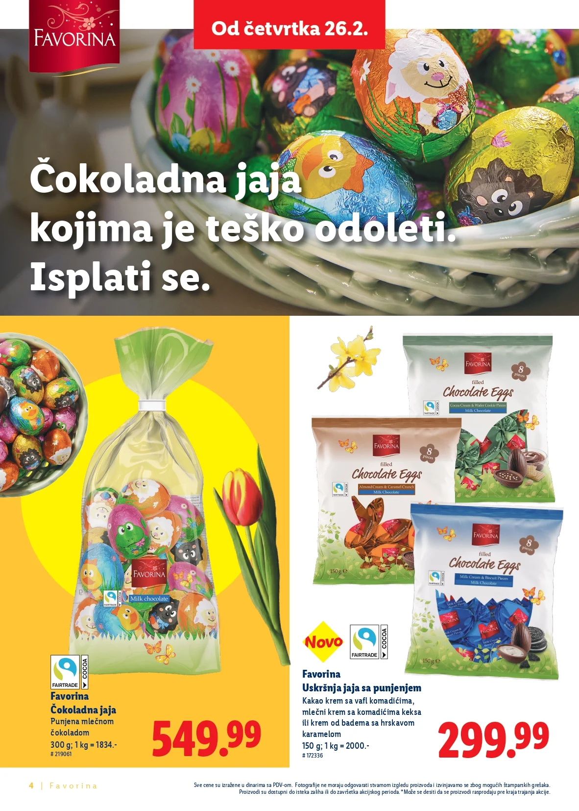 Lidl katalog Favorina Uskrs - slatkiši i uskršnje poslastice od 26.2.2026. do isteka zaliha