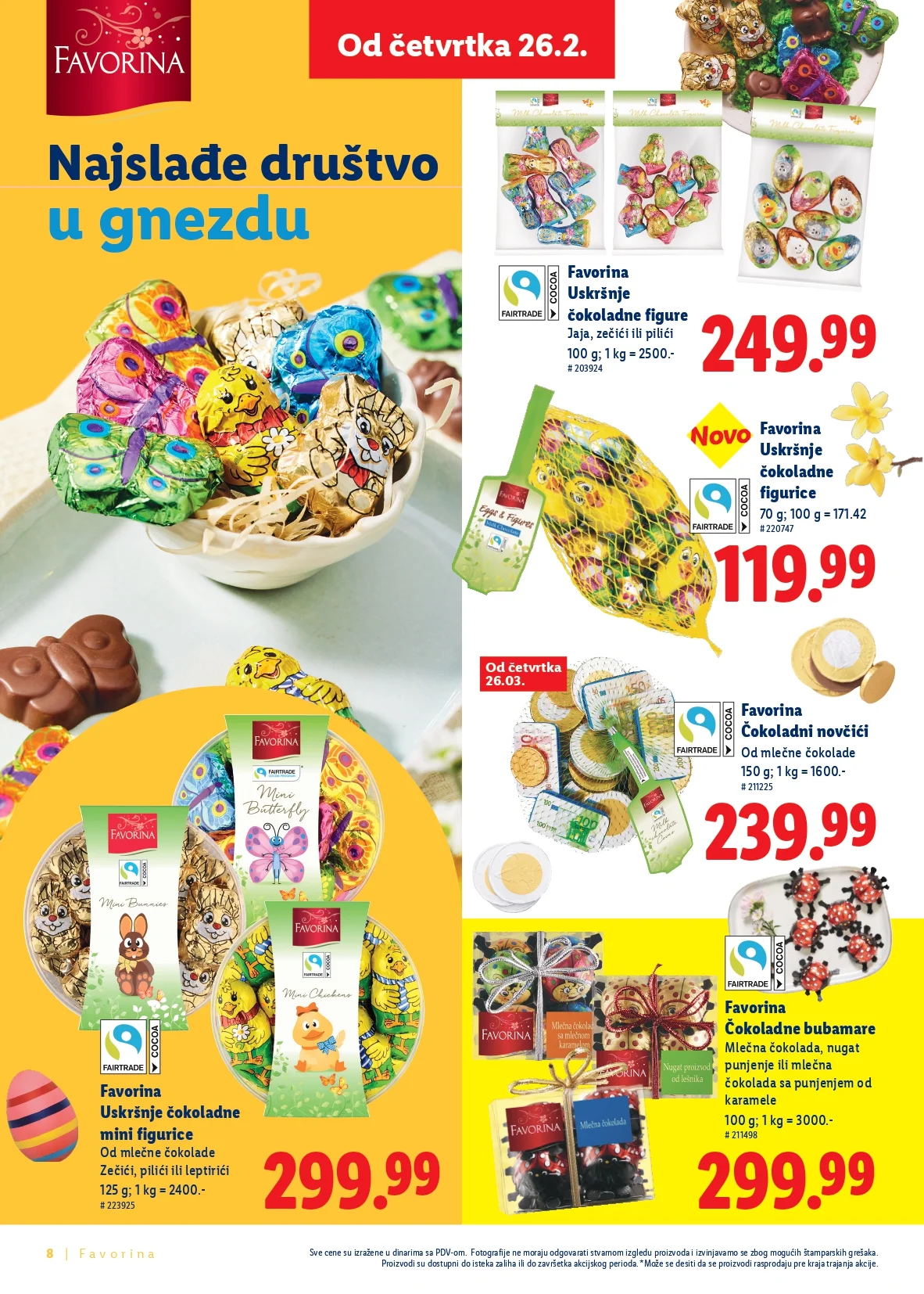 Lidl katalog Favorina Uskrs - slatkiši i uskršnje poslastice od 26.2.2026. do isteka zaliha