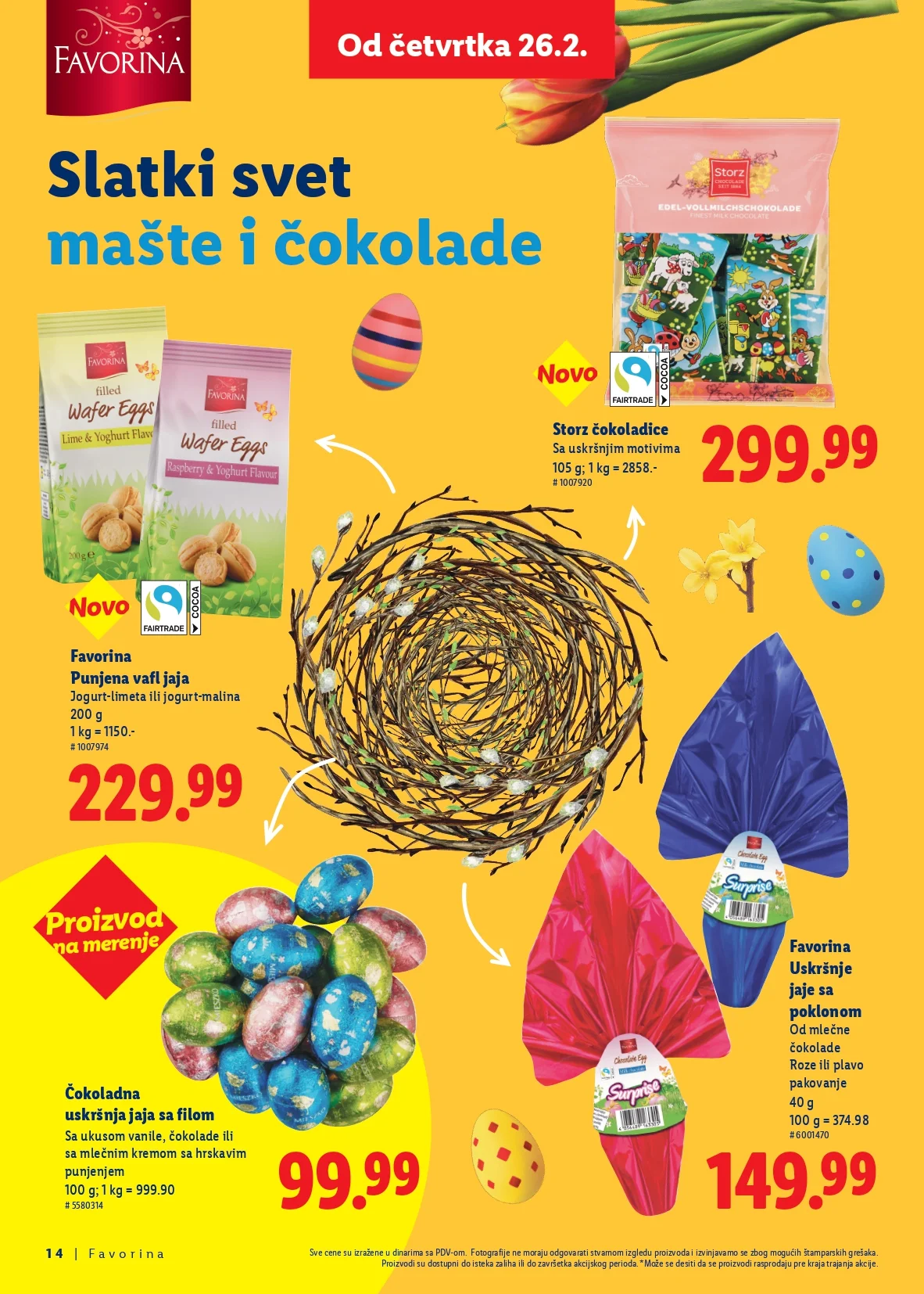 Lidl katalog Favorina Uskrs - slatkiši i uskršnje poslastice od 26.2.2026. do isteka zaliha