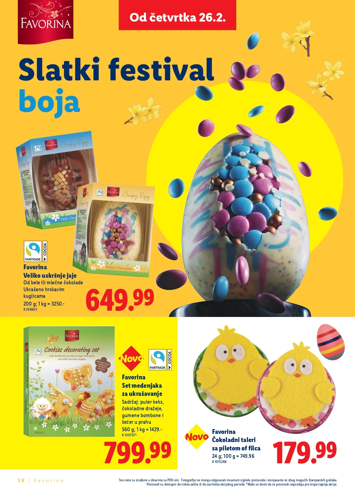 Lidl katalog Favorina Uskrs - slatkiši i uskršnje poslastice od 26.2.2026. do isteka zaliha