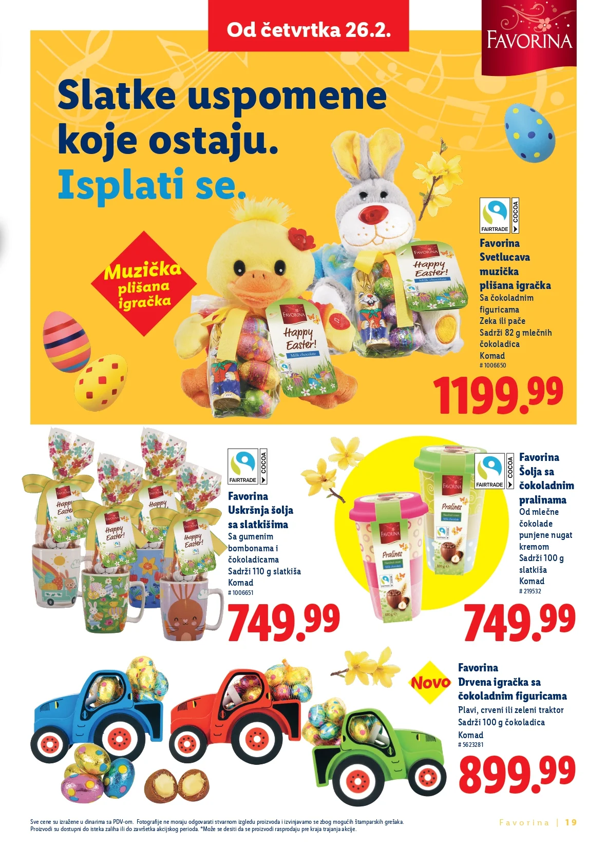Lidl katalog Favorina Uskrs - slatkiši i uskršnje poslastice od 26.2.2026. do isteka zaliha