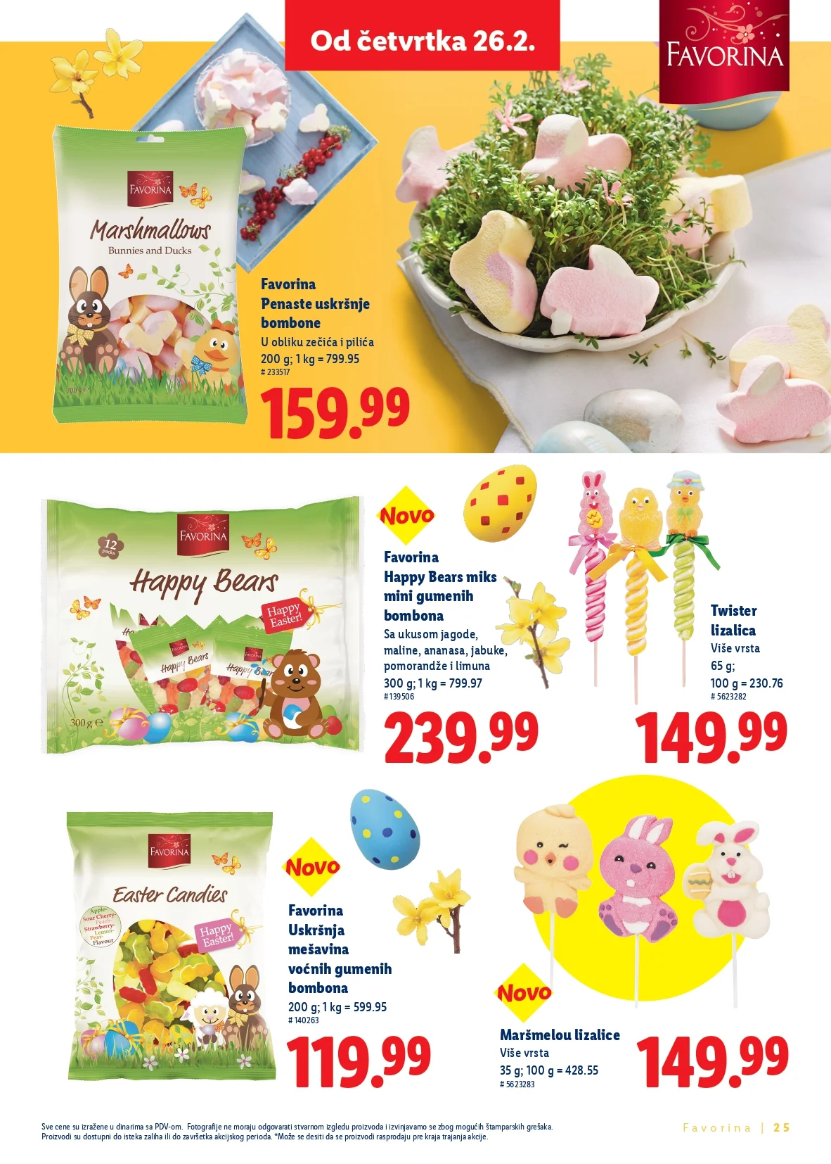 Lidl katalog Favorina Uskrs - slatkiši i uskršnje poslastice od 26.2.2026. do isteka zaliha