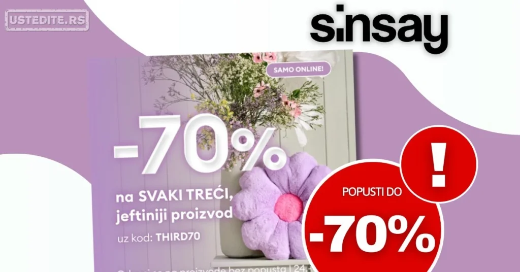 Sinsay SNIŽENJE do 70% 24-25.2.2026.