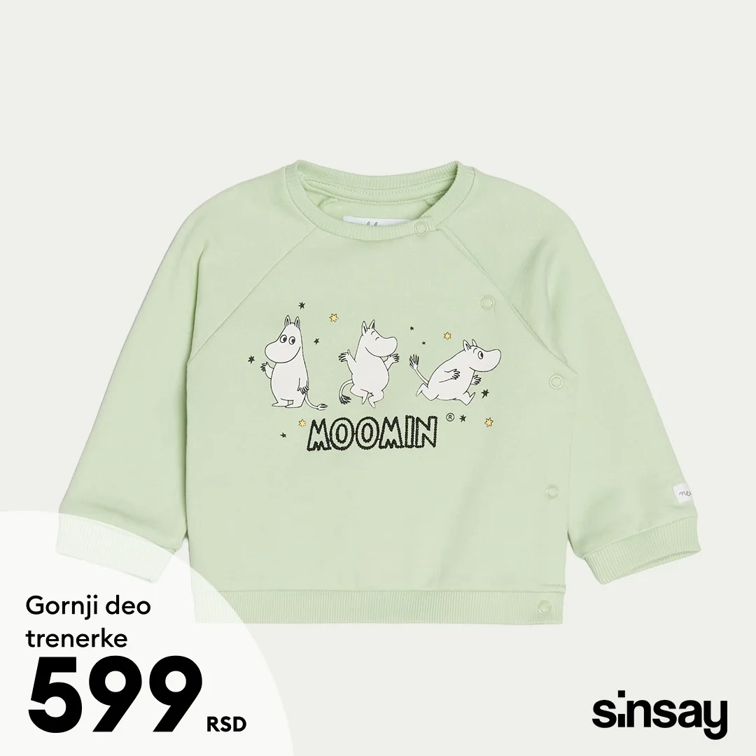 Sinsay akcija - Moomin kolekcija za bebe i decu mart 2026.