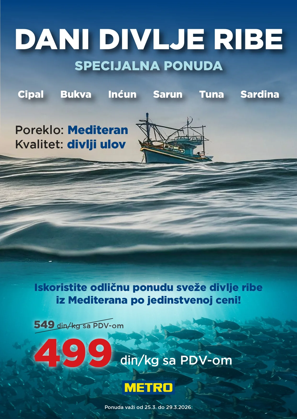Metro akcija DANI DIVLJE RIBE 25-29.3.2026.