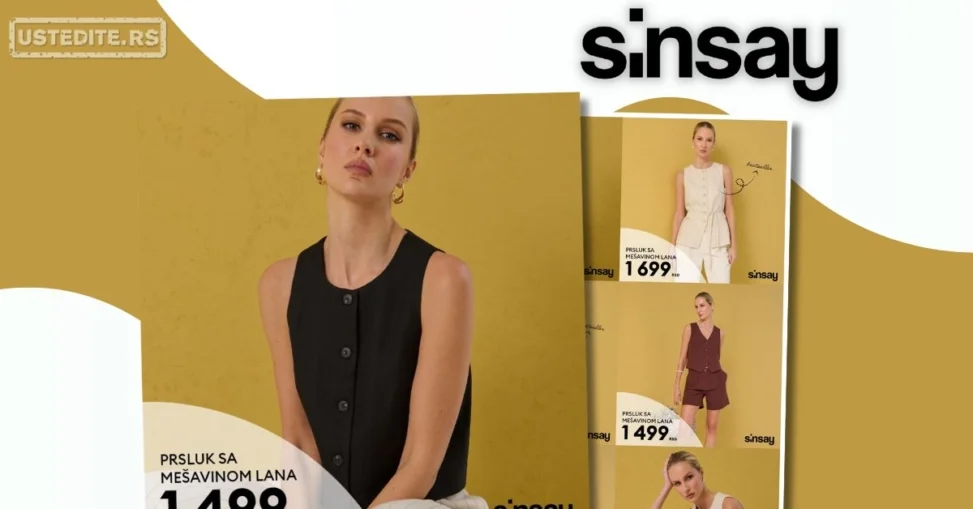 Sinsay akcija: Moderni prsluci - mart 2026.