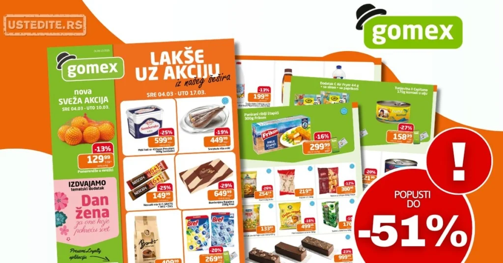 Gomex katalog AKCIJE IZ ŠEŠIRA 4-17.3.2026.
