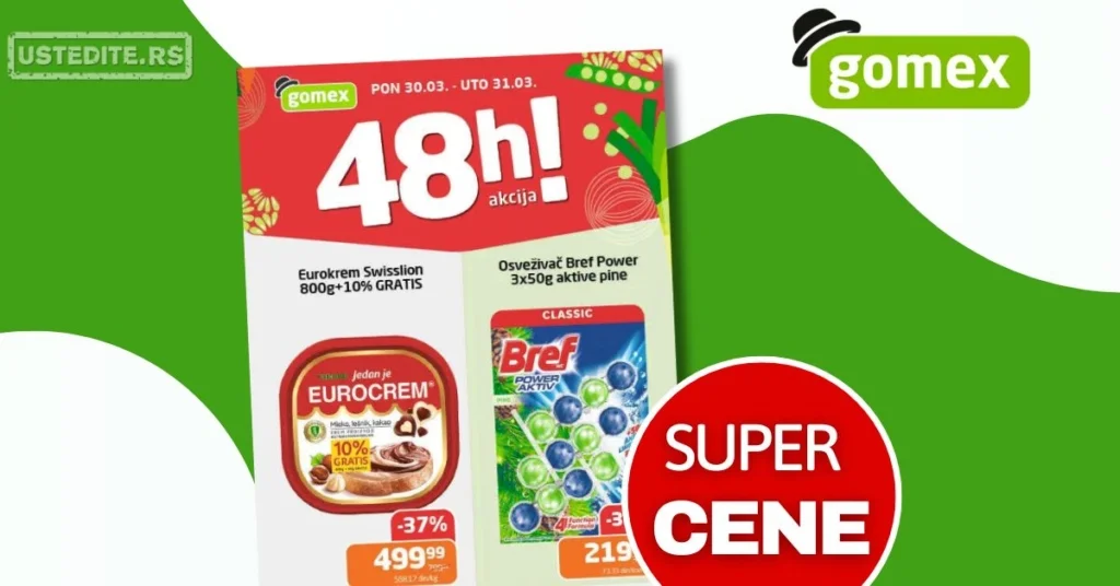 Gomex akcija PONEDELJAK I UTORAK 30-31.3.2026.