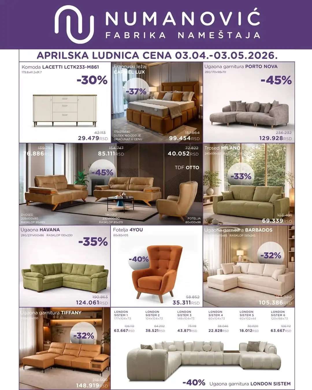Numanović nameštaj katalog 3.4-3.5.2026.