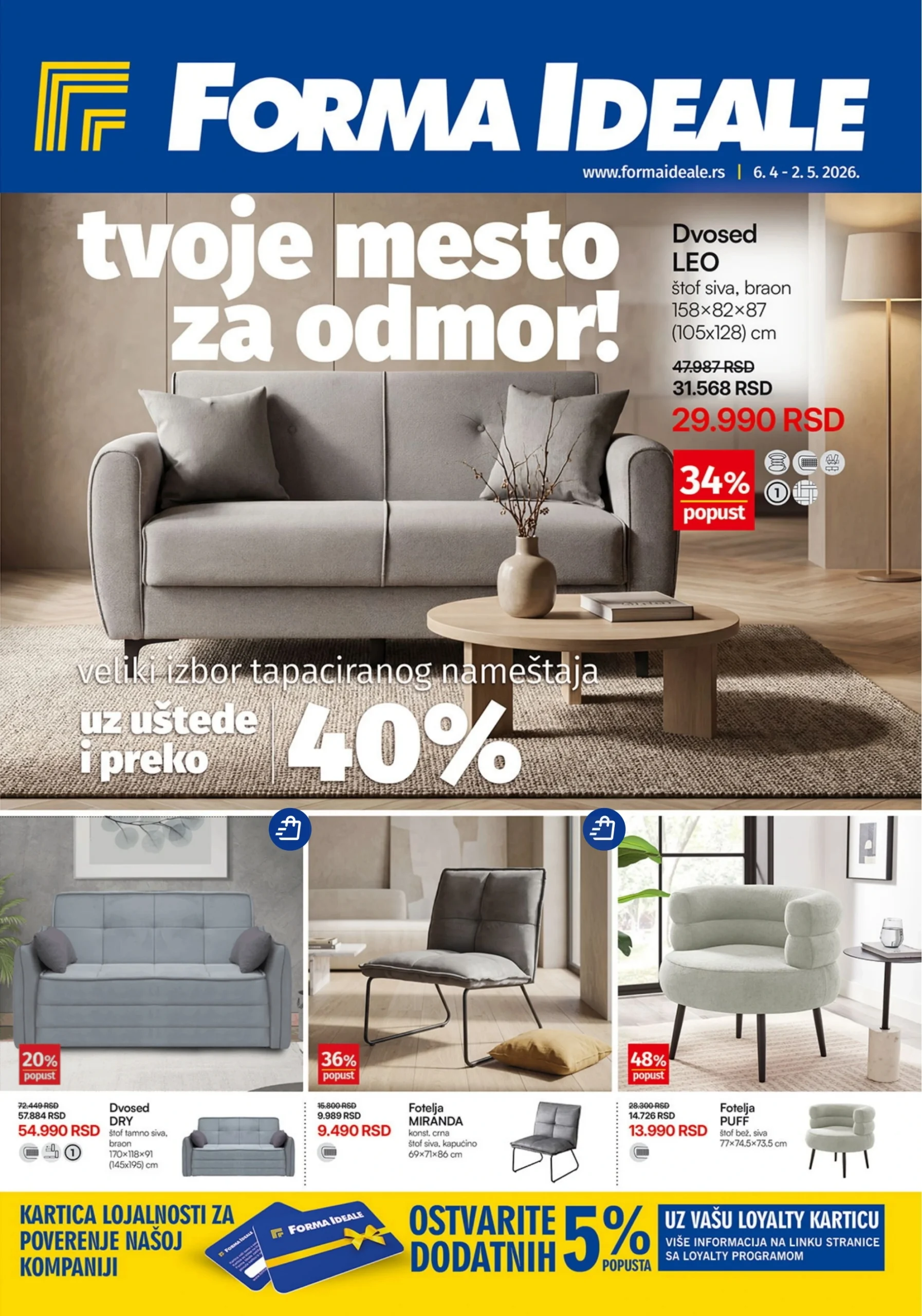 Forma Ideale katalog TAPACIRANI NAMEŠTAJ 6.4-2.5.2026.