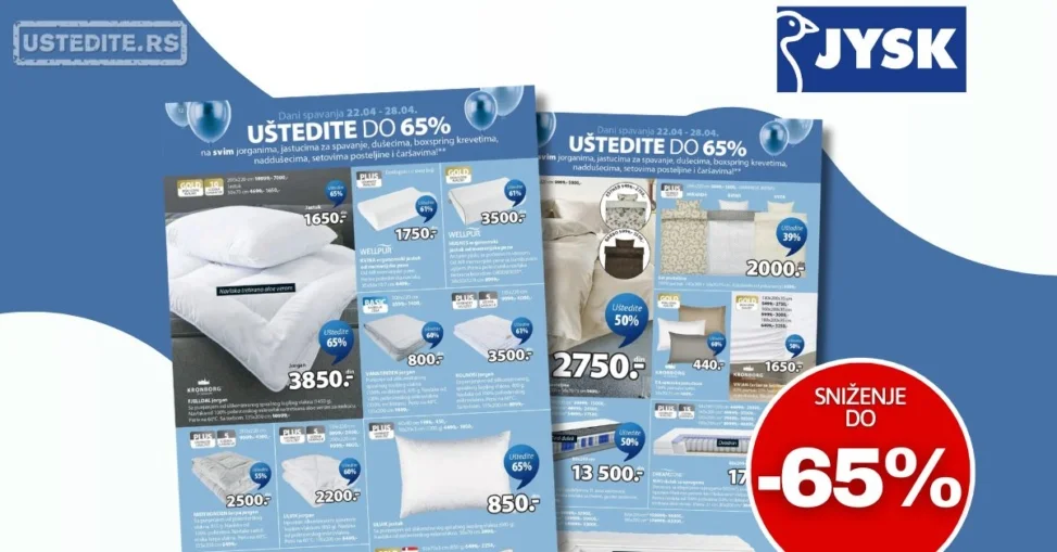Jysk katalog DANI SPAVANJA 22-28.4.2026.