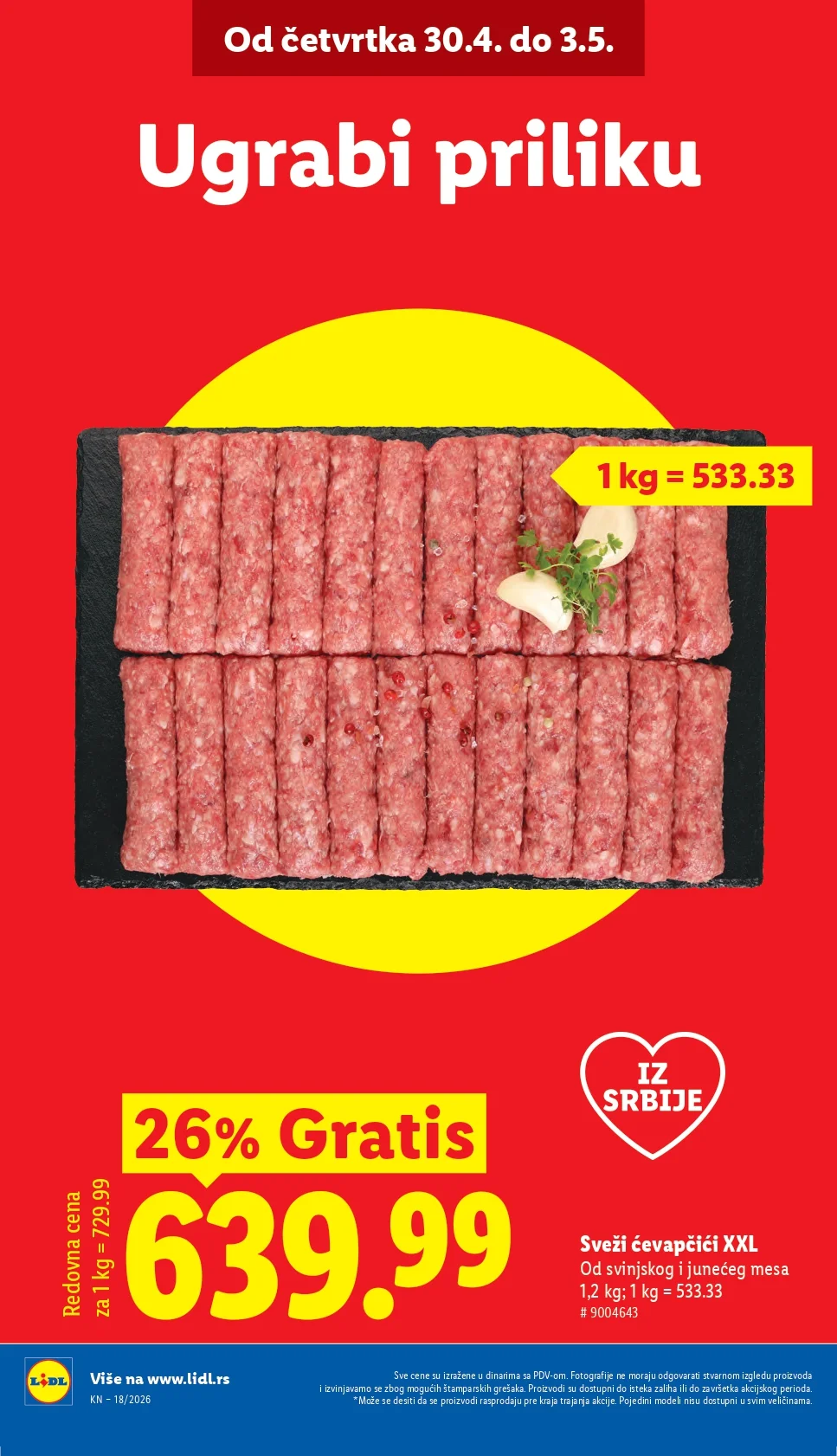 Lidl katalog PREHRANA/NEPREHRANA 30.4-6.5.2026.