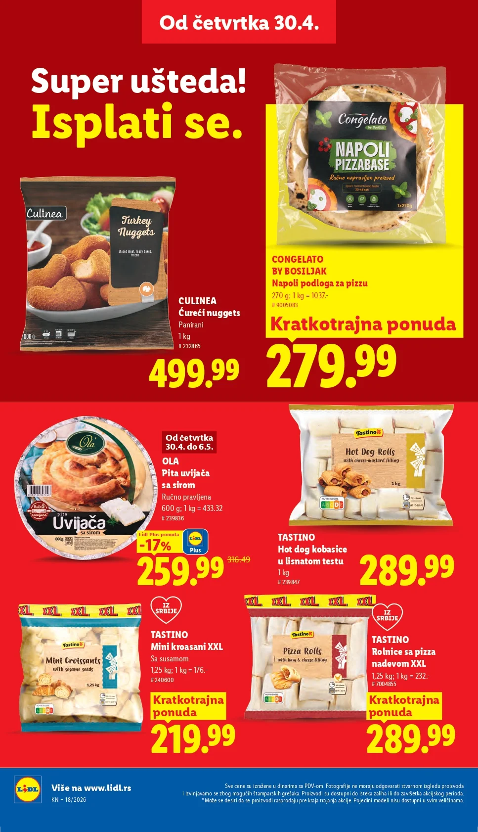 Lidl katalog PREHRANA/NEPREHRANA 30.4-6.5.2026.