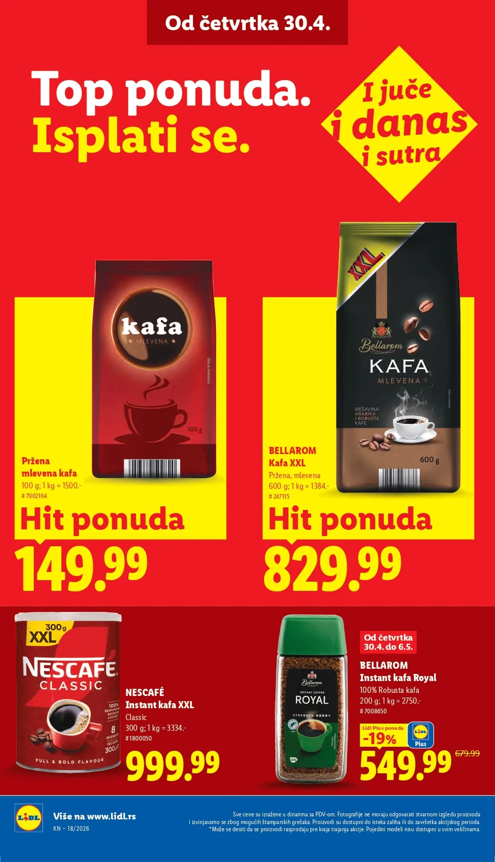 Lidl katalog PREHRANA/NEPREHRANA 30.4-6.5.2026.