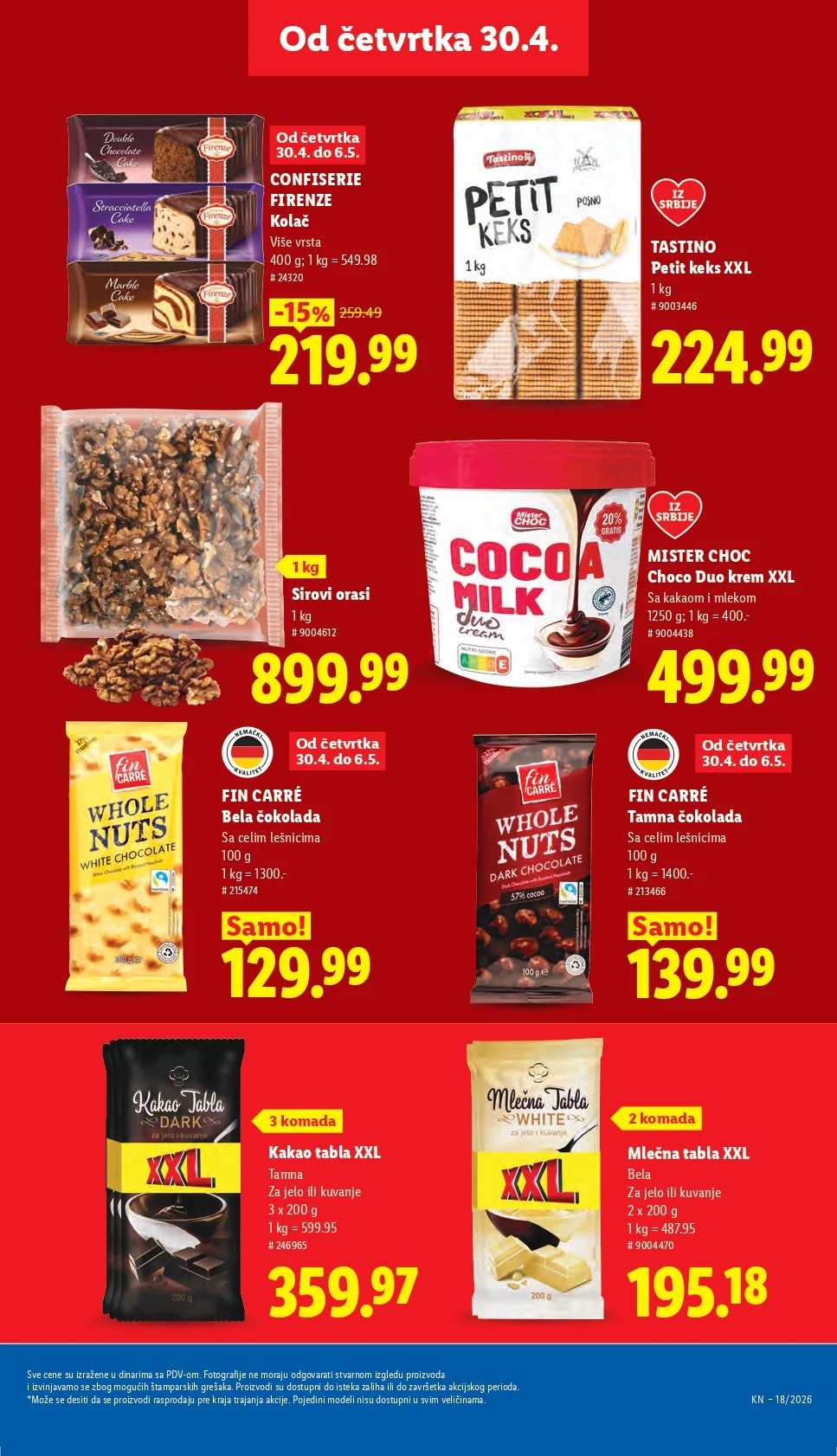 Lidl katalog PREHRANA/NEPREHRANA 30.4-6.5.2026.