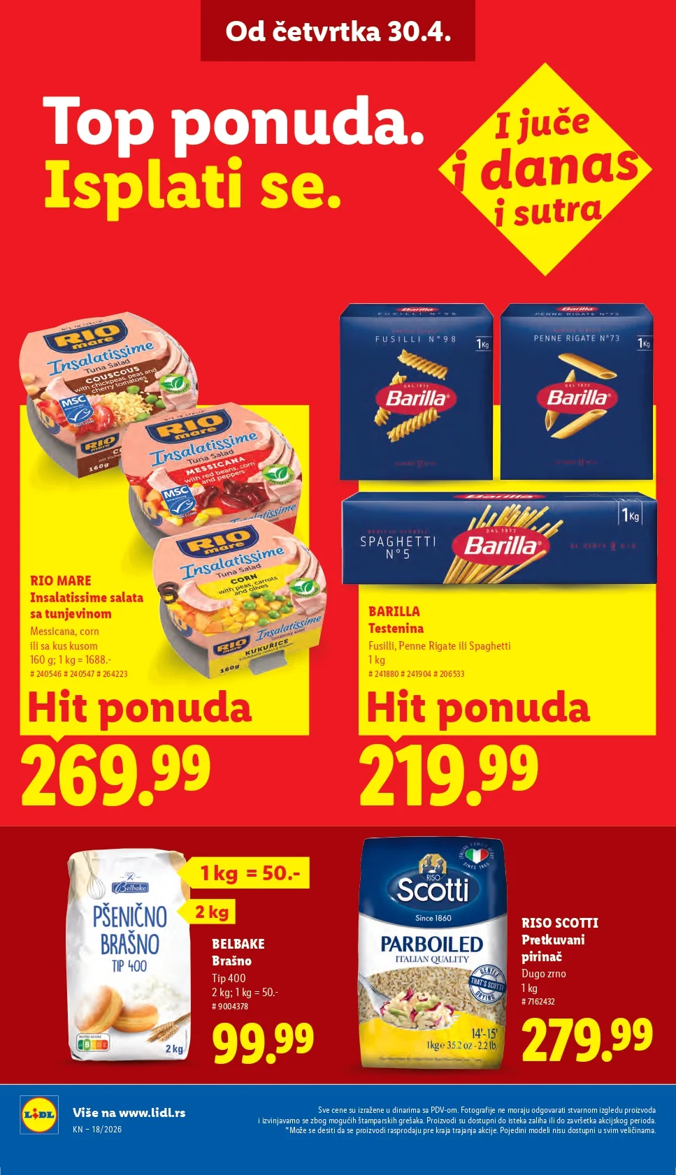Lidl katalog PREHRANA/NEPREHRANA 30.4-6.5.2026.