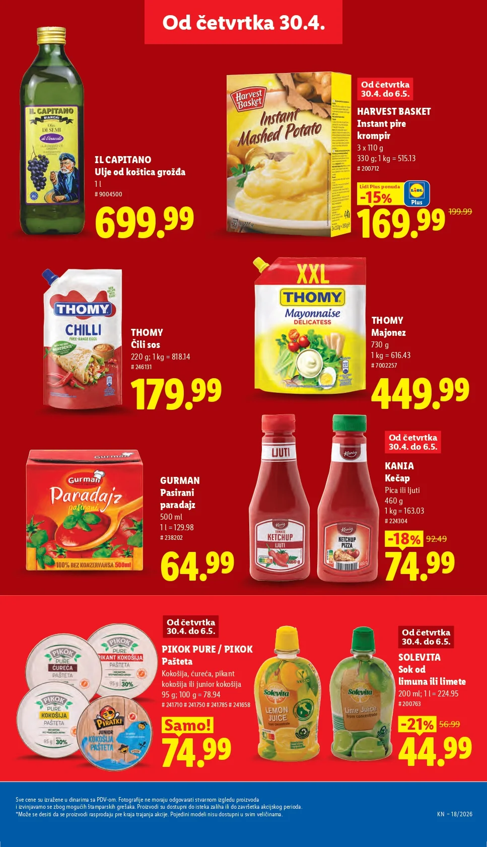 Lidl katalog PREHRANA/NEPREHRANA 30.4-6.5.2026.