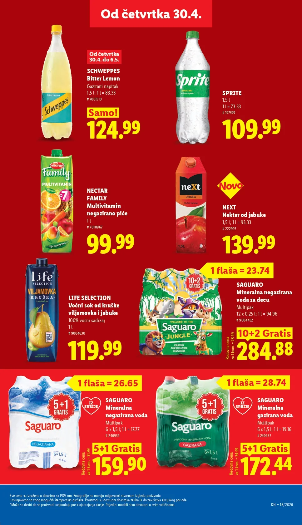 Lidl katalog PREHRANA/NEPREHRANA 30.4-6.5.2026.
