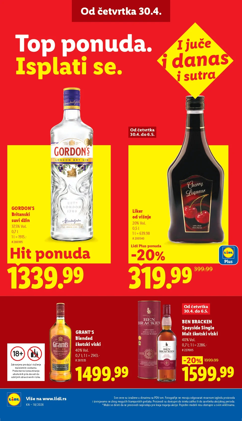 Lidl katalog PREHRANA/NEPREHRANA 30.4-6.5.2026.