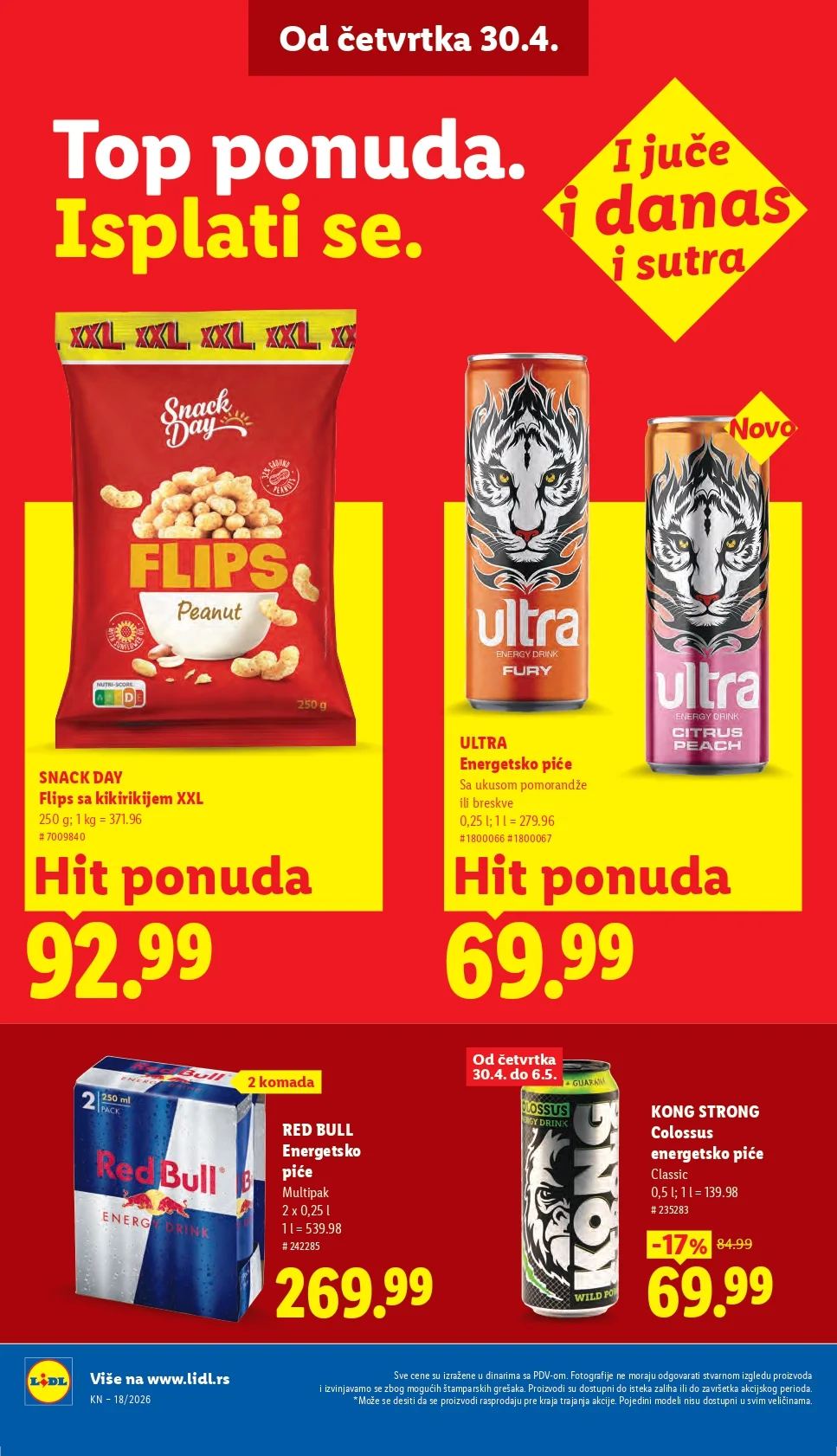 Lidl katalog PREHRANA/NEPREHRANA 30.4-6.5.2026.
