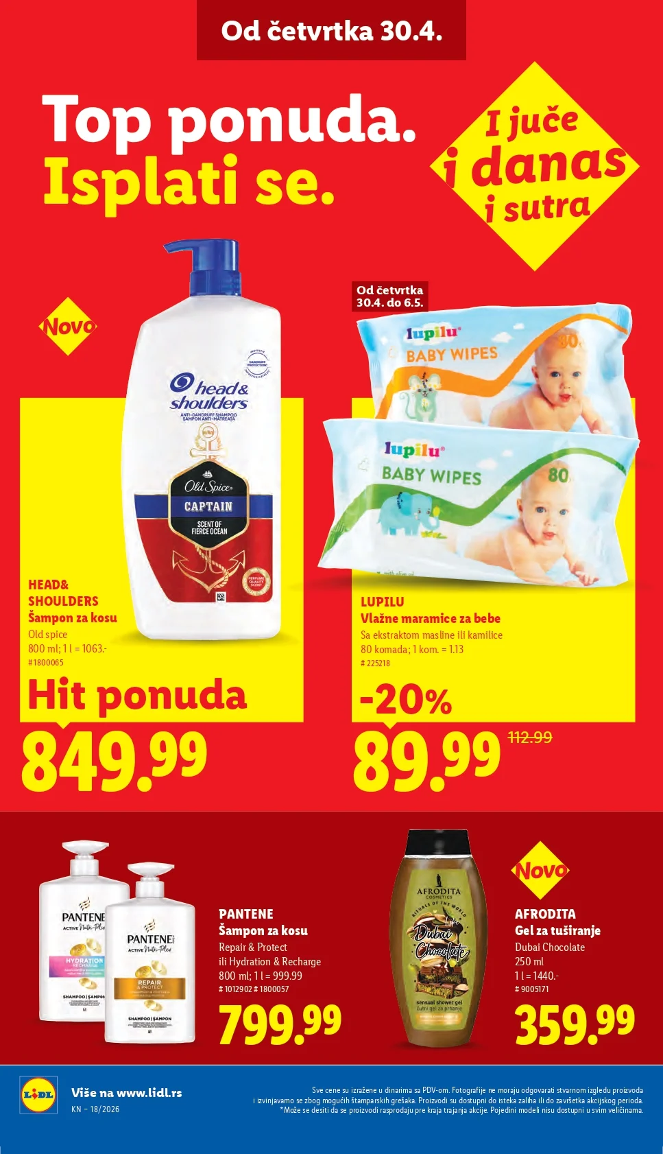 Lidl katalog PREHRANA/NEPREHRANA 30.4-6.5.2026.