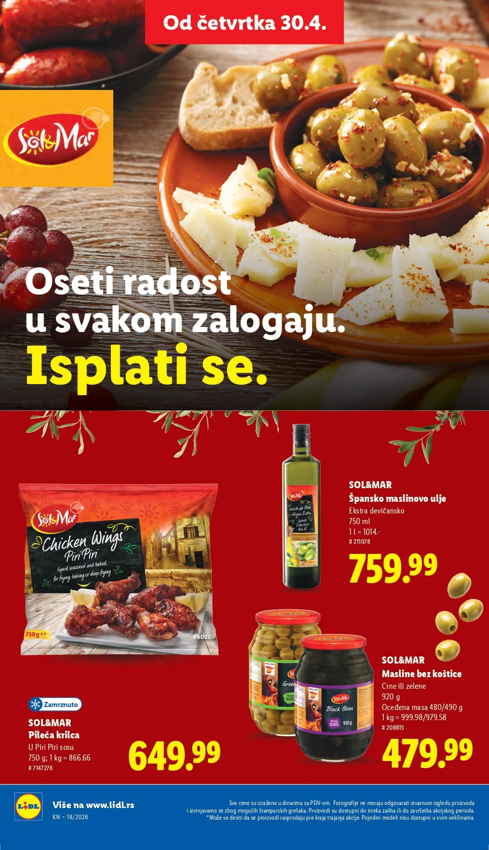 Lidl katalog PREHRANA/NEPREHRANA 30.4-6.5.2026.