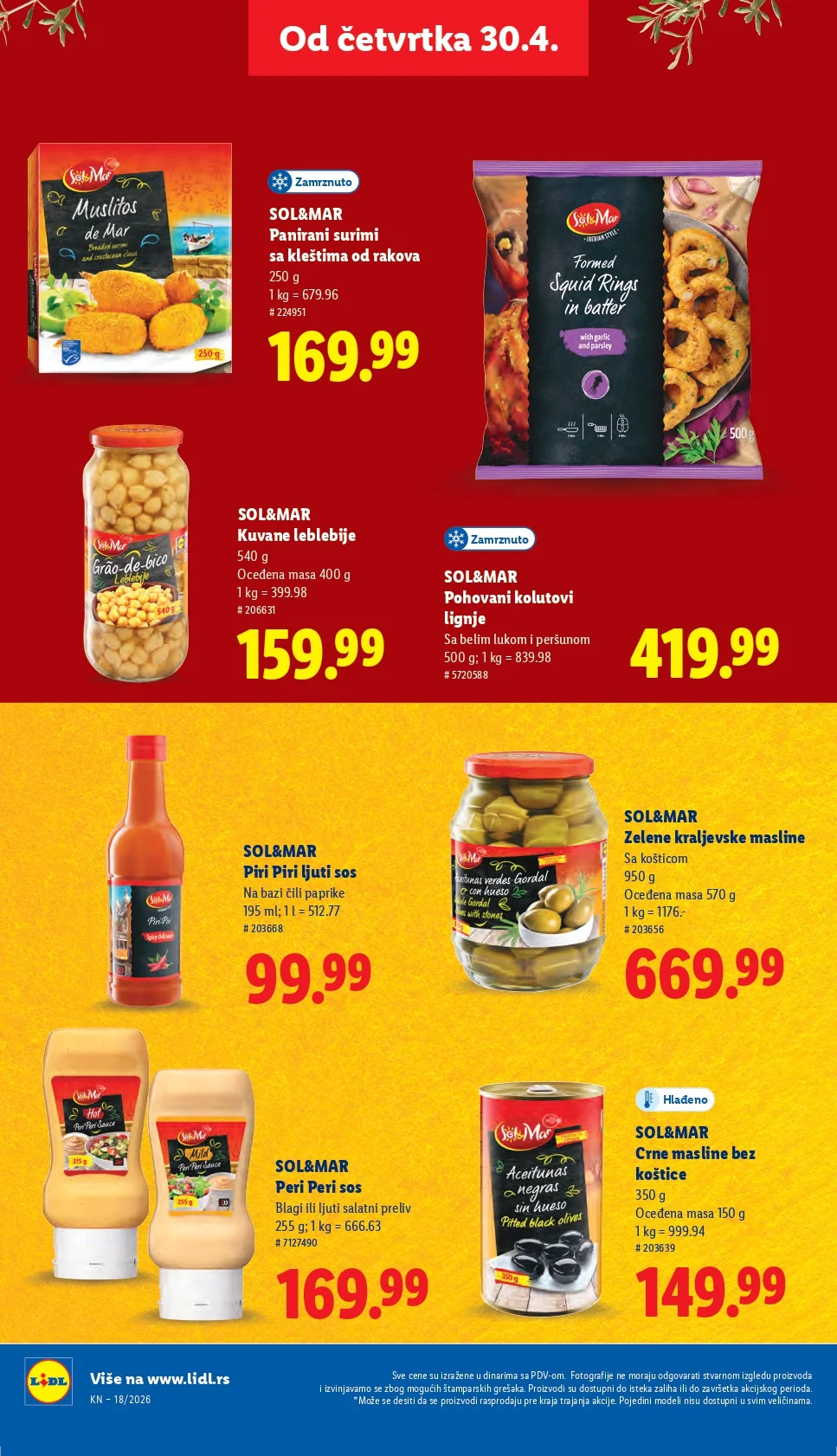 Lidl katalog PREHRANA/NEPREHRANA 30.4-6.5.2026.