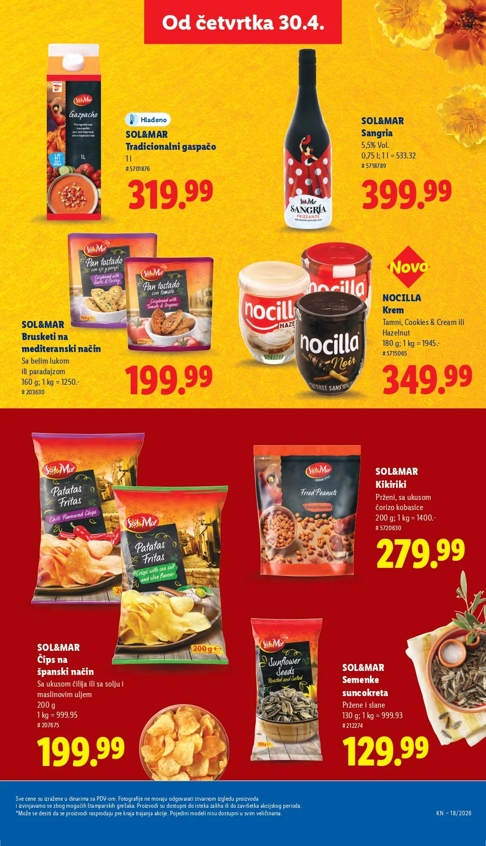Lidl katalog PREHRANA/NEPREHRANA 30.4-6.5.2026.