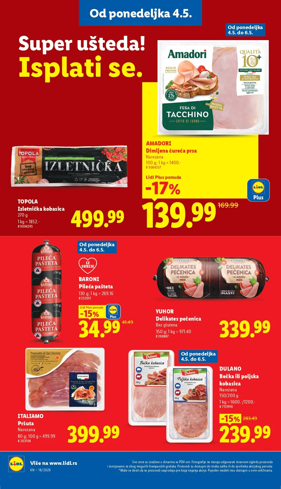 Lidl katalog PREHRANA/NEPREHRANA 30.4-6.5.2026.