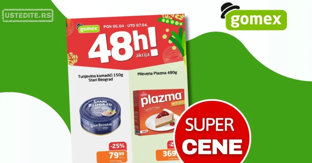 Gomex akcija PONEDELJAK I UTORAK 6-7.4.2026.