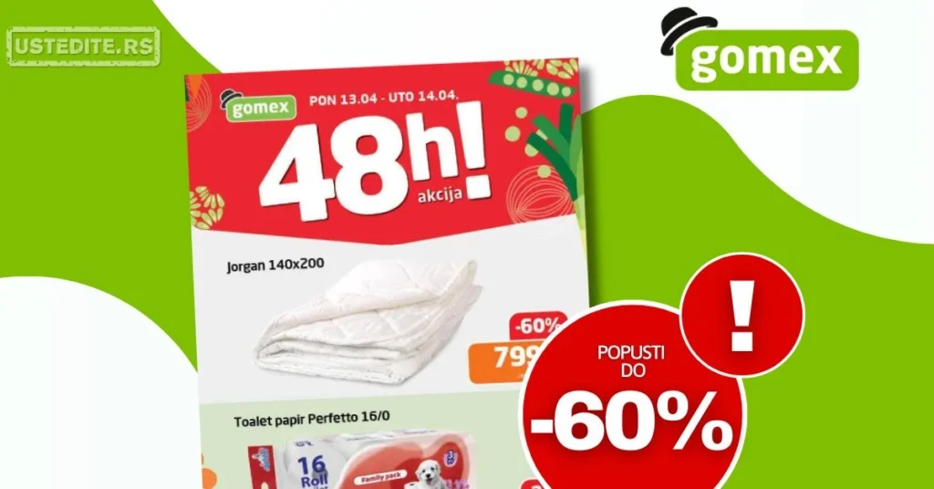 Gomex akcija PONEDELJAK I UTORAK 13-14.4.2026.