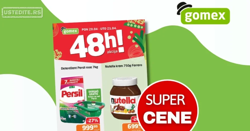 Gomex akcija PONEDELJAK I UTORAK 20-21.4.2026.