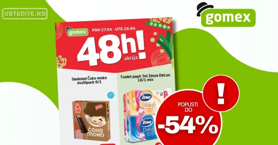 Gomex akcija PONEDELJAK I UTORAK 27-28.4.2026.