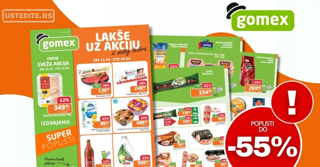Gomex katalog AKCIJE IZ ŠEŠIRA 15-28.4.2026.