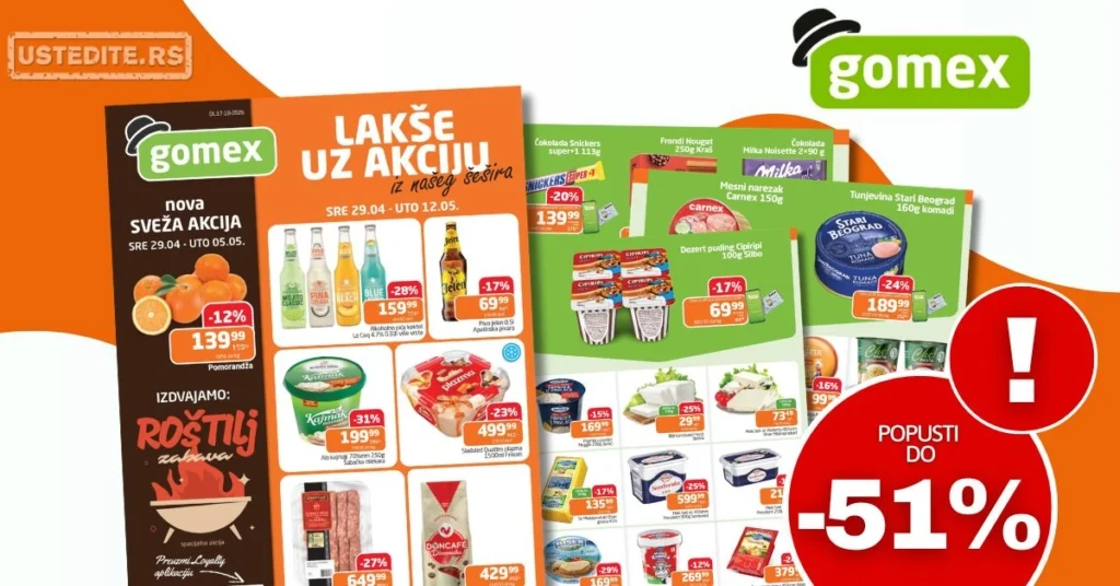 Gomex katalog AKICIJE IZ ŠEŠIRA 29.4-12.5.2026.