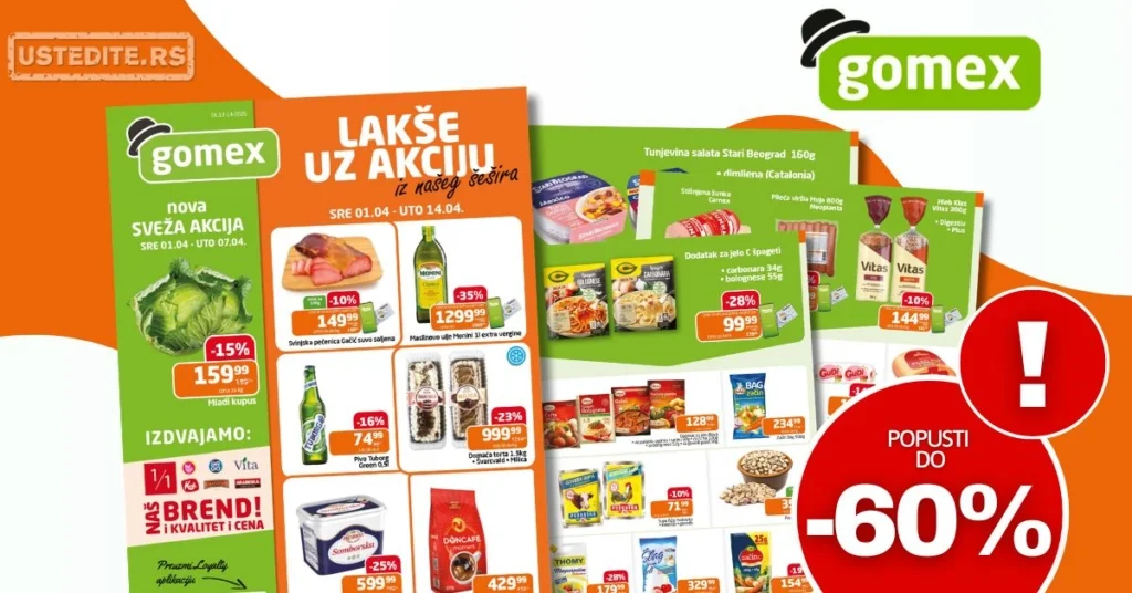 Gomex katalog AKCIJE IZ ŠEŠIRA 114.4.2026.