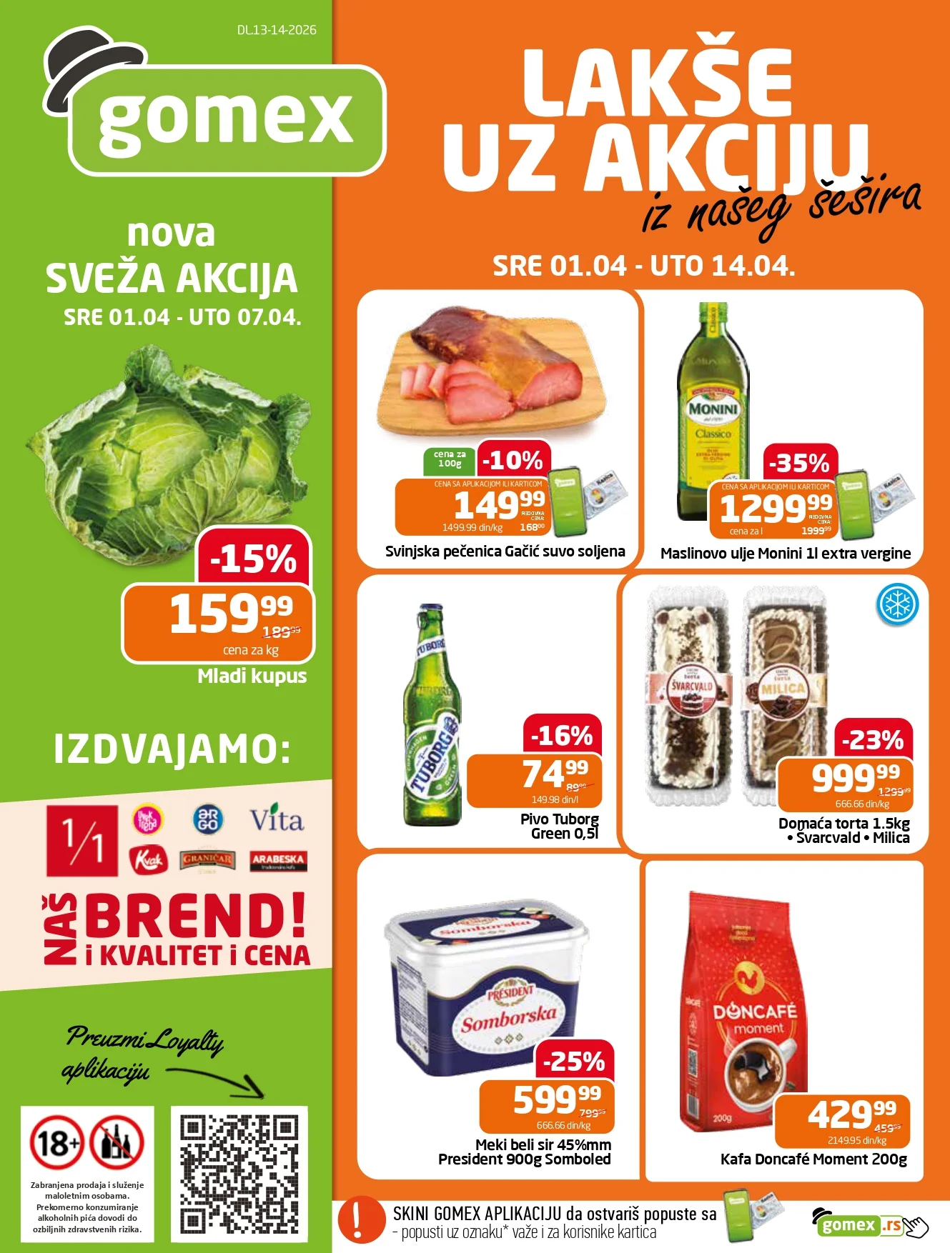 Gomex katalog AKCIJE IZ ŠEŠIRA 114.4.2026.