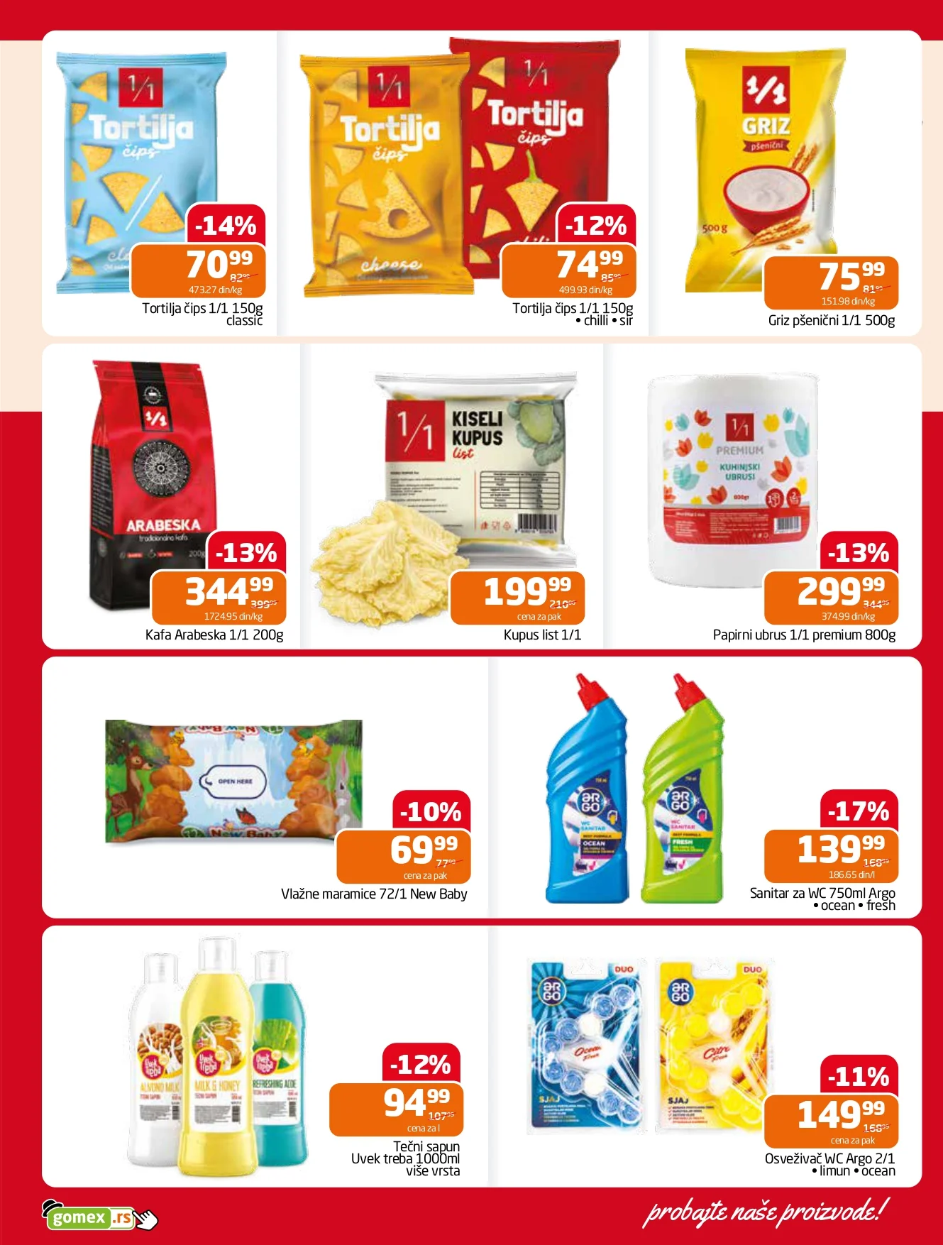Gomex katalog AKCIJE IZ ŠEŠIRA 114.4.2026.