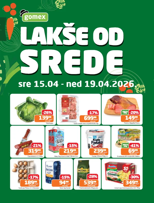 Gomex katalog LAKŠE OD SREDE 15-19.4.2026.