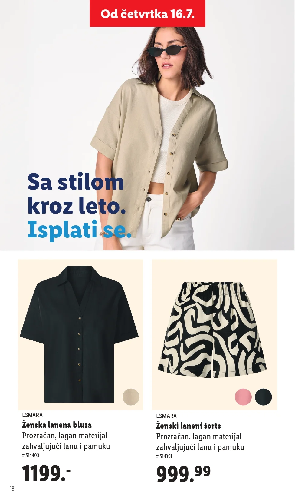 Lidl katalog ESMARA LETNJA MODA maj 2026.